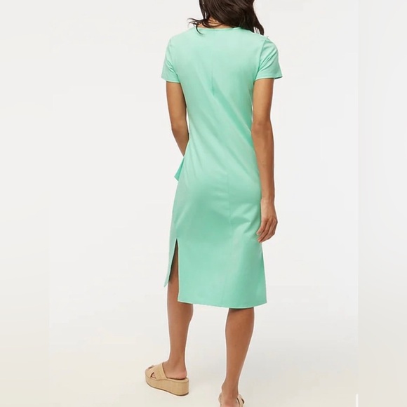 J Crew Factory short sleeve knotted midi dress Mint M - Picture 4 of 7